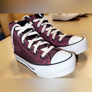 Pink and Black High-Top Sneakers